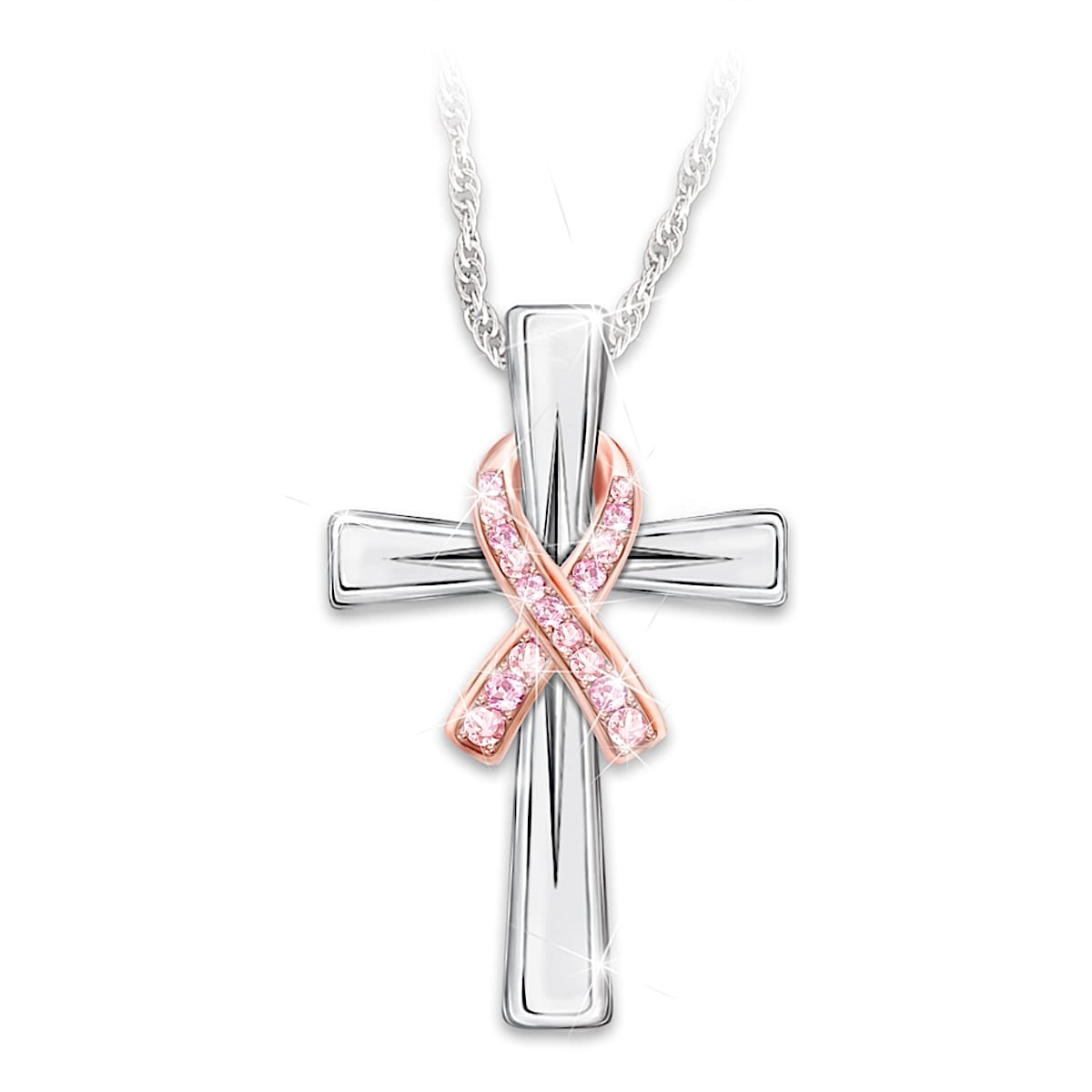 Faith and Hope Breast Cancer Awareness Women’s Sterling Silver Pendant